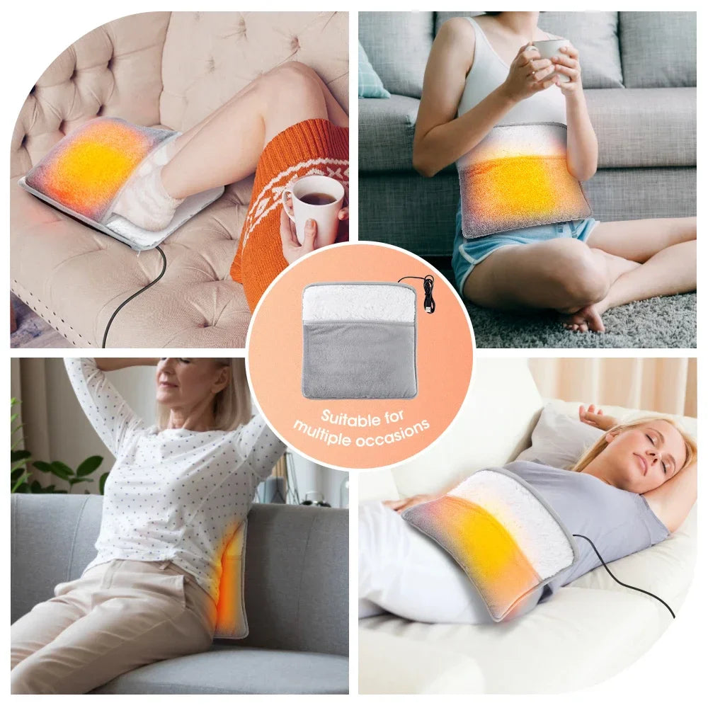 USB Electric Foot Warmer Heating Pad Soft Plush Washable Winter Heater Mat