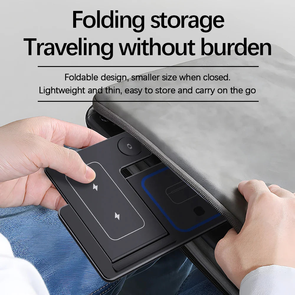 30W LED Fast Wireless Charger Stand 3 in 1 Foldable Charger