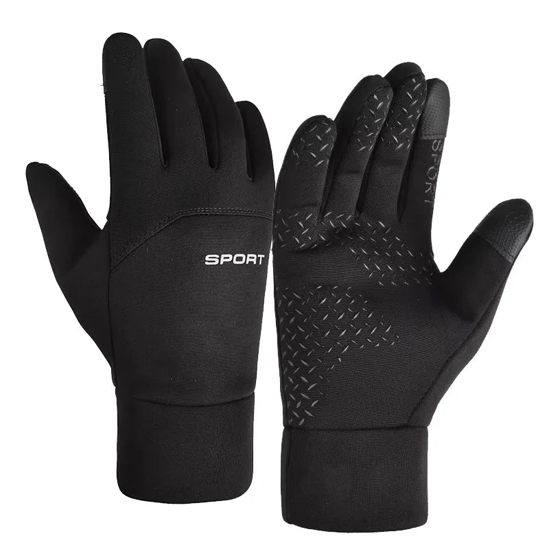 Winter Flip Open Two Finger Gloves Men Women Warm Touch Screen Gloves Outdoor Windproof Waterproof Cycling Skiing Fishing Gloves