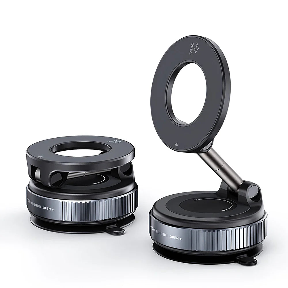 Foldable magnetic car phone holder, vacuum suction cup rotating 360 °, suitable for multi angle adjustment of vehicles and walls