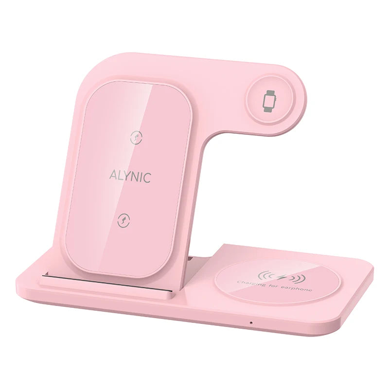 30W LED Fast Wireless Charger Stand 3 in 1 Foldable Charger