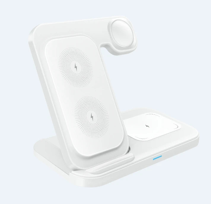 30W LED Fast Wireless Charger Stand 3 in 1 Foldable Charger