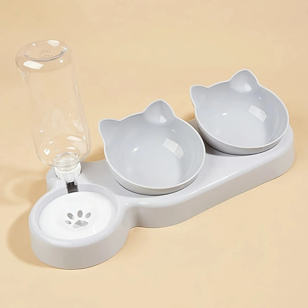 Food Basin Double Bowl Protective Cervical Spine Automatic Drinking Bowl Pet Supplies