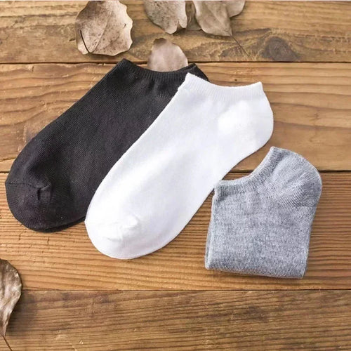 5/10 Pairs Women Socks Breathable Sports socks Solid Color Boat socks Comfortable Cotton AnkleSocks White Black